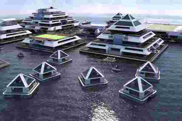 These pyramid-shaped Yacht communities are a millionaire’s social-distancing paradise